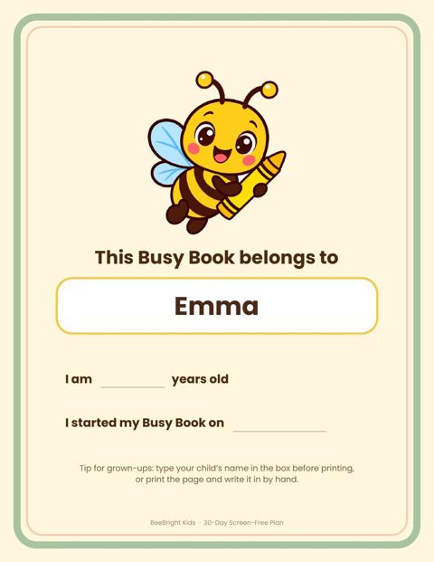 The name page with the name Emma typed in