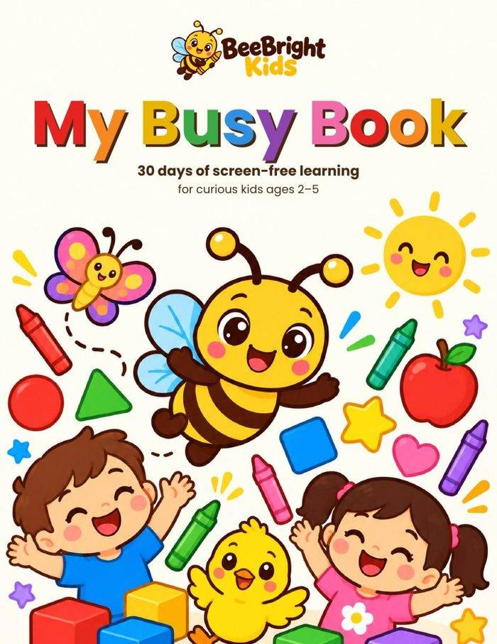 My Busy Book cover from the 30-Day Screen-Free Plan