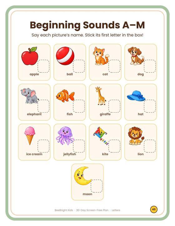 Beginning Sounds page